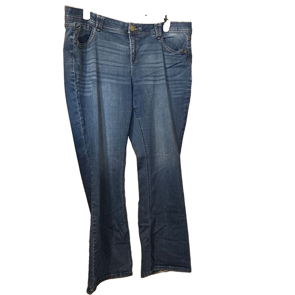 Democracy Women’s Absolution Medium Wash Blue Denim Jeans Plus Size 20W